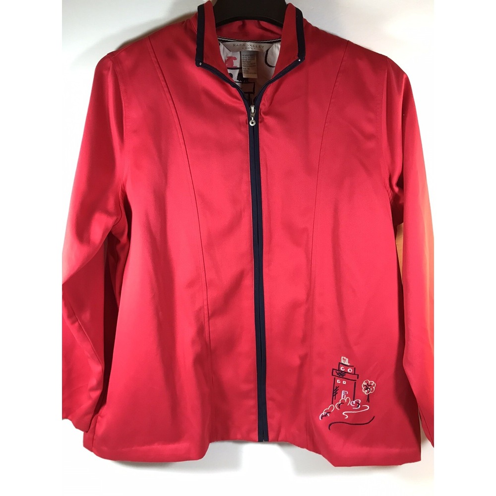 Napa valley womens 1x dark pink active zip front jacket